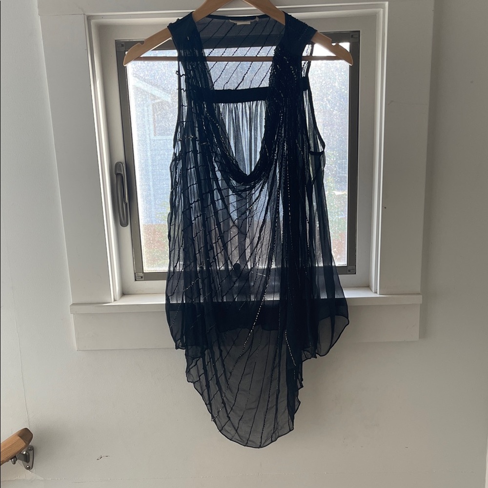 Sheer Black Sleeveless Top